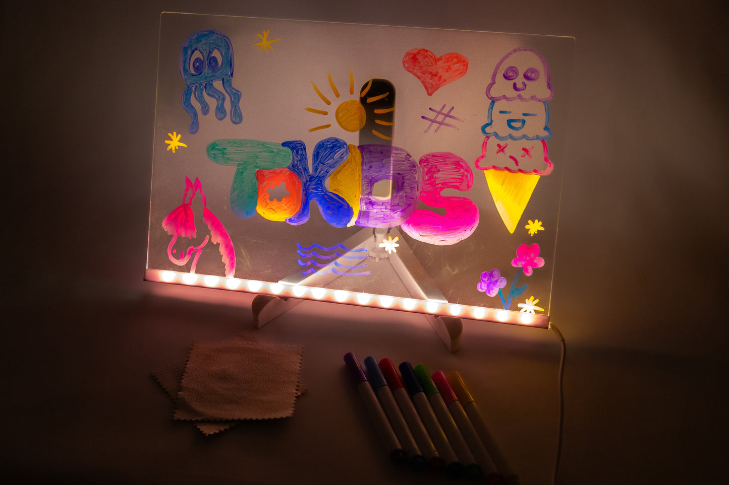 LED Akryl Beskedtavle med Natlys